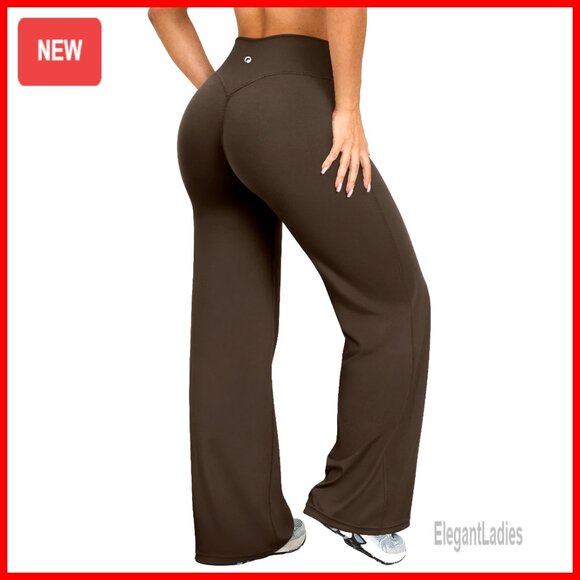 High Waist Straight Leg Yoga Pants Stretch Soft Casual Bottoms